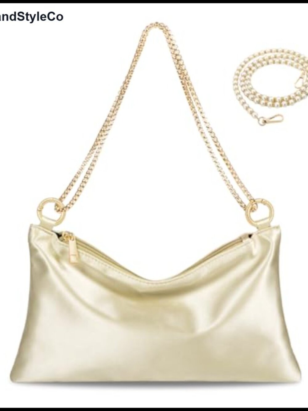 Satin Evening Clutch Purse Formal Cocktail Wedding Prom Bag 2 Chains